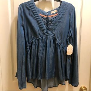 NWT Boho Chambray Blouse